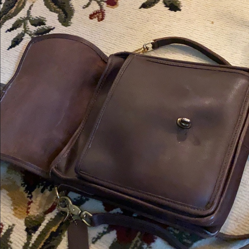Vintage 80s Dark Brown Coach Bag - Picture 5 of 8